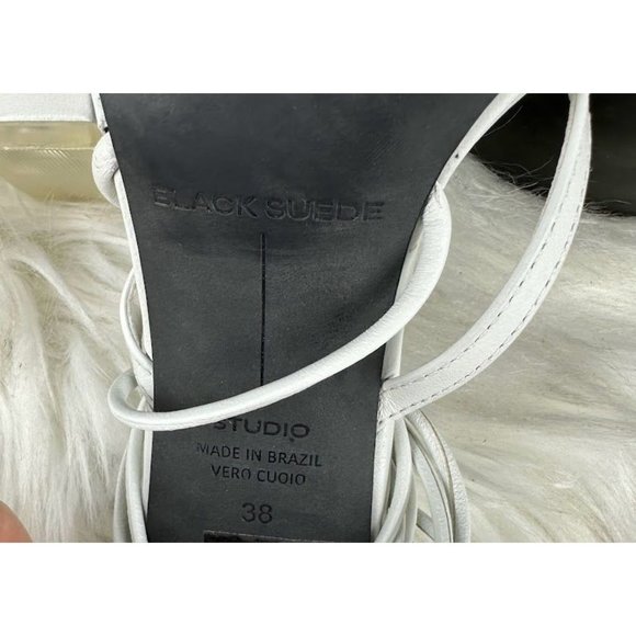 BLACK SUEDE STUDIO Delilah Sandal in White - Picture 6 of 7